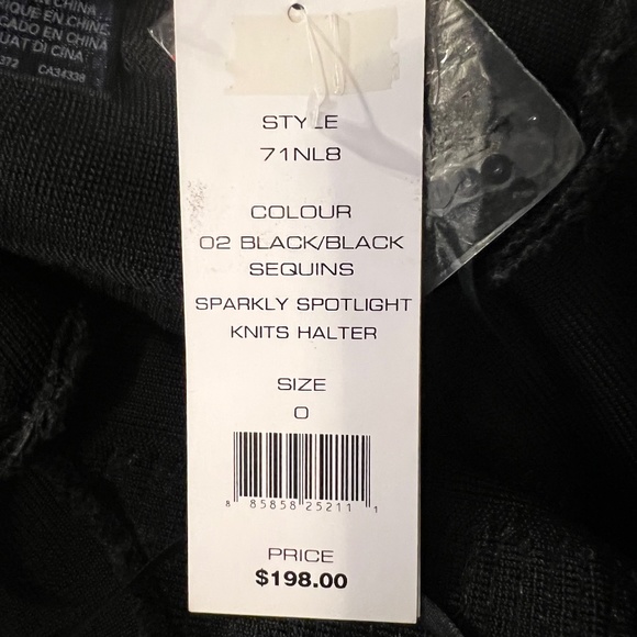 NWT French Connection Sequin Striped Halter Mini Dress - Picture 6 of 7